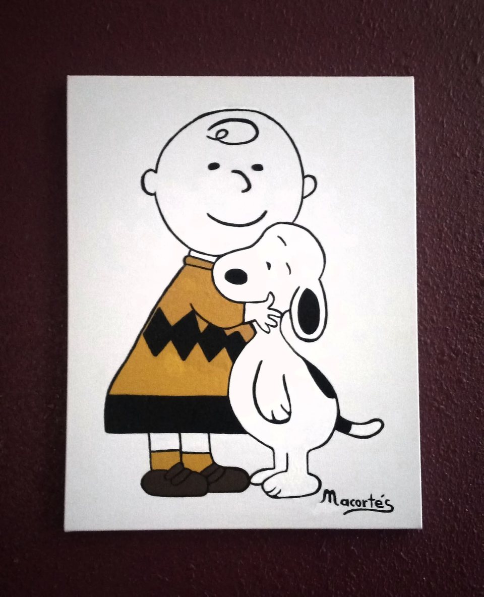 Charlie Brown — acrílico sobre lienzo, 14 × 18 in