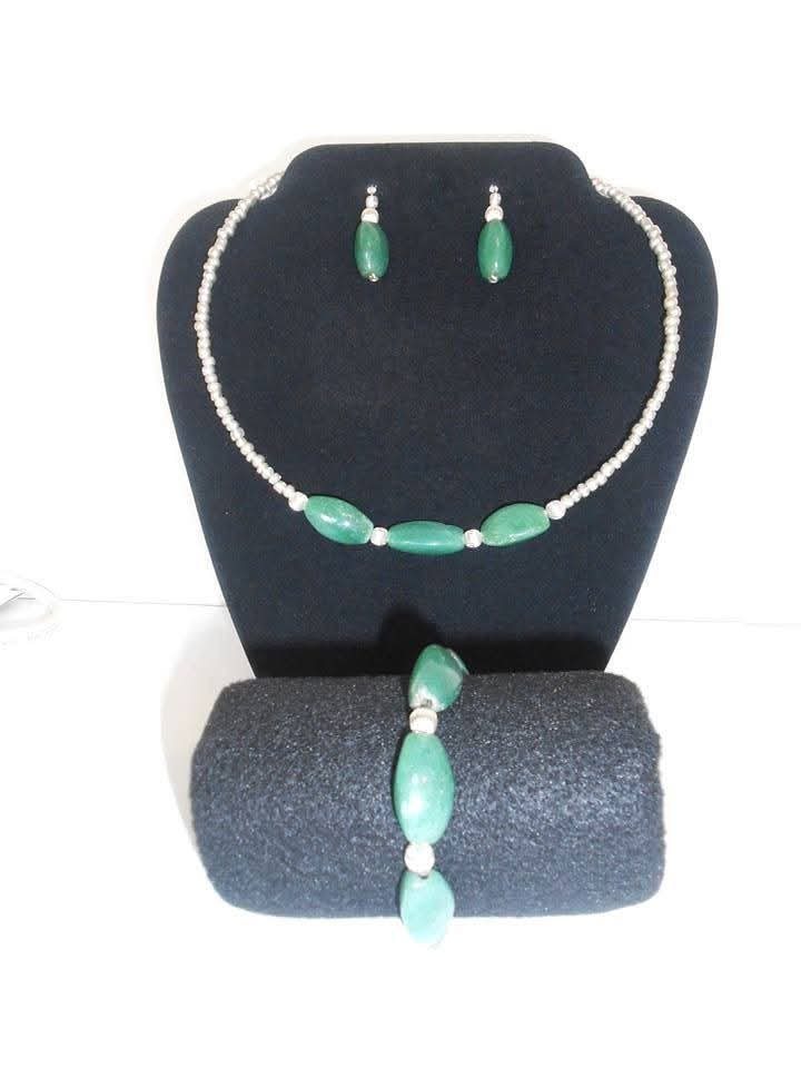 Set ágata — collar, aretes y pulsera