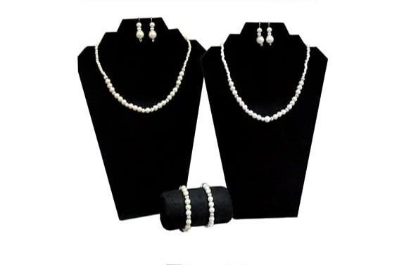 Set de perlas de vidrio — collar, aretes y pulsera